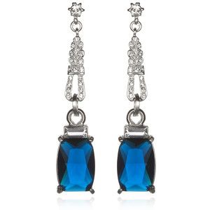 Gerard Yosca Sapphire Rhinestone Earrings