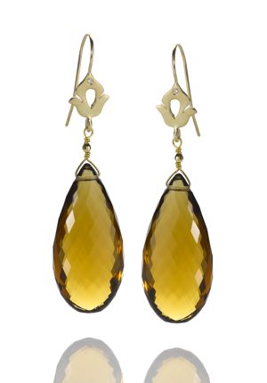 Shamila Jiwa Cognac Quartz Earrings