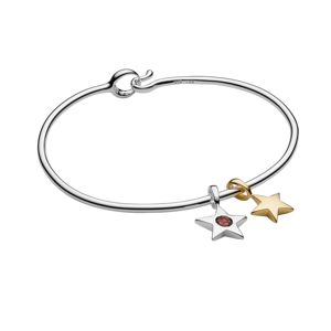 Luna_stella)birthstone charm bracelet, 2 charms Luna & Stella birthstone charm bracelet