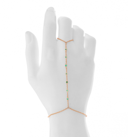 JA_rose7emeraldhandring_mannequin Jacquie Aiche Emerald Finger Bracelet