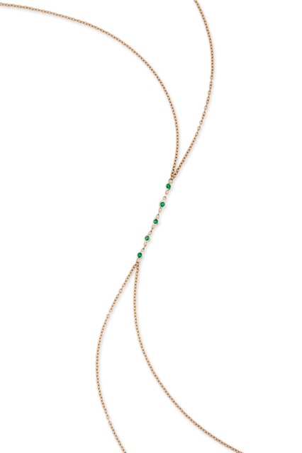 YG 5 EMERALD BEZEL BODY CHAIN _ hi-res _ hi-res Jacquie Aiche 5 Emerald Body Chain Gemfields Stone and Strand