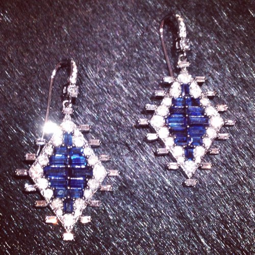 JW2014_NamCHo_ears_photo Nam Cho Sapphire Diamond Baguette Earrings
