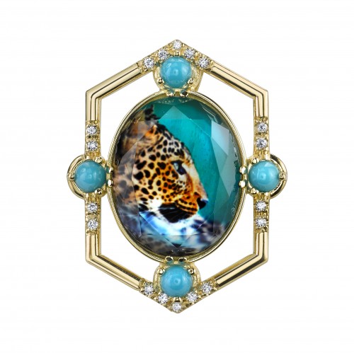 Spencer Portrait Leopard Brooch Melissa Spencer Portrait Leopard Brooch