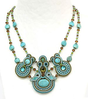 Collier Design Rare Dori Csengeri - Pierre Naturelle Et Cuir - Couleur Doré - Occasion (porté)